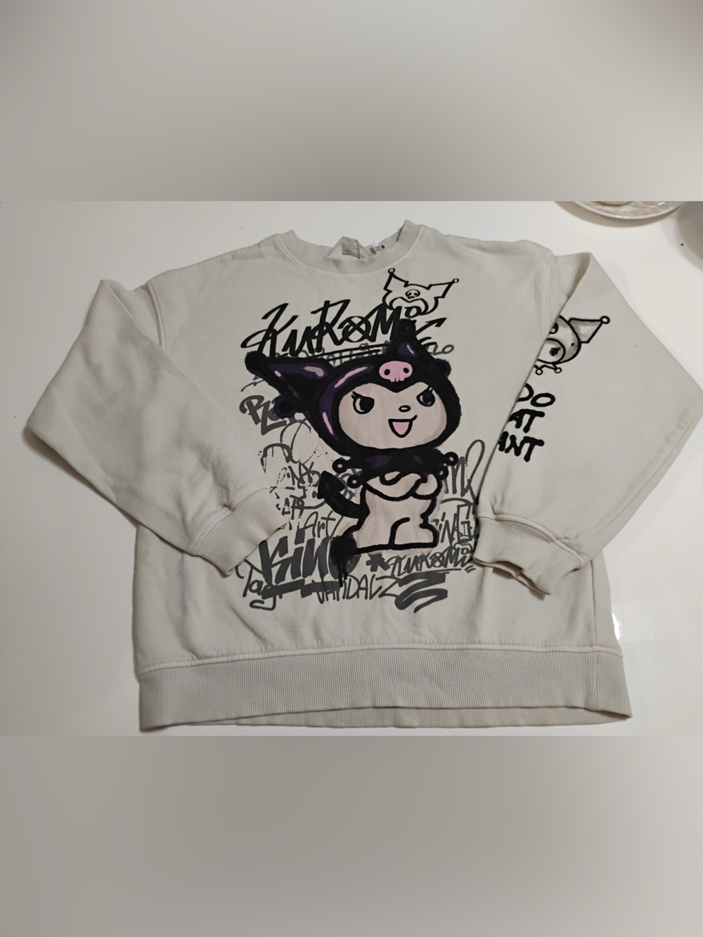 H&M Cream Kids' Kuromi Top with Purple & Black Cartoon Print